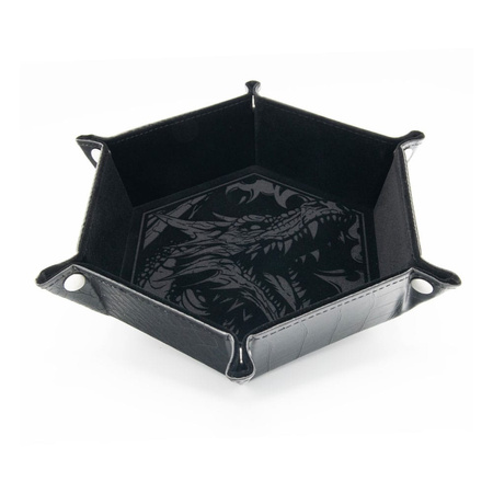CritStones Folding Dice Tray Dragon Skin Edition Black